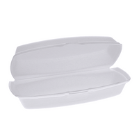 Pactiv Evergreen - 7.3 x 3 x 2" PS Foam Hinged Lid Rectangular Container, White, 504 Count - YTH100980000 (Special Order Item)