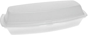 Pactiv Evergreen - 7.3 x 3 x 2" PS Foam Hinged Lid Rectangular Container, White, 504 Count - YTH100980000