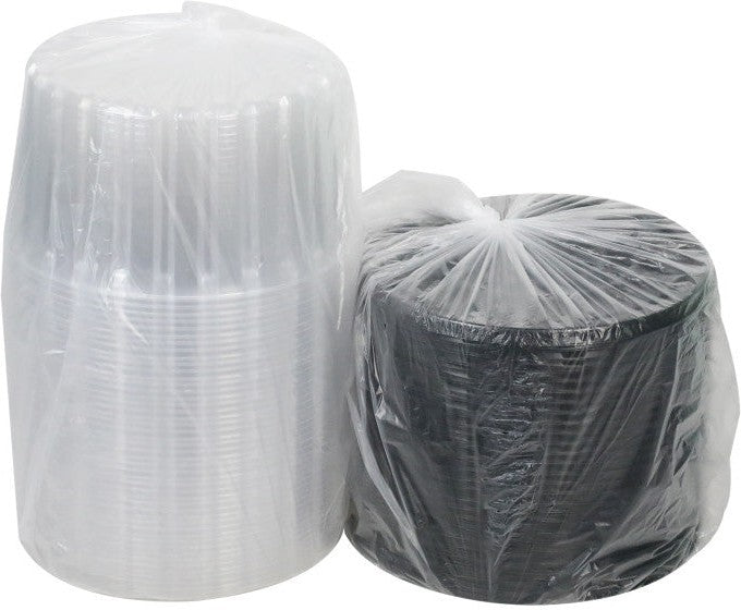 Pactiv Evergreen - 8" Plastic Cake Container With Clear Deep Dome Black Base, Pack of 100 - YEH898010000