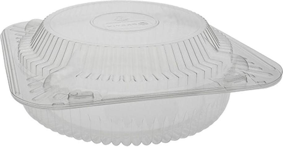 Pactiv Evergreen - 8" Round Clear PET Hinged Lid Deep Pie Container, 200/Cs - 260555