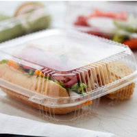 Pactiv Evergreen - 8" SmartLock® Hinged Lid 3-Compartment Container Clear, Pack of 200 - YCI811230000