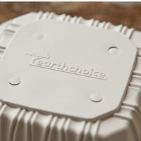 Pactiv Evergreen - 8.5 x 8.6 x 3.1" White, Vented 3-Compartment MFPP Hinged Lid Container, 146/cs - YCNW0853