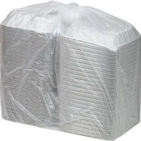 Pactiv Evergreen - 8.5 x 8.6 x 3.1" White, Vented 3-Compartment MFPP Hinged Lid Container, 146/cs - YCNW0853