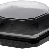Pactiv Evergreen - 9" Dual Color Shallow Hexagon Container, Black/Clear, 120 Count - YEH8-9090