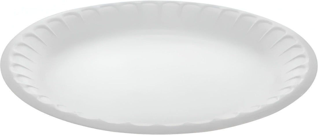 Pactiv Evergreen - 9" Round Non-Laminated Foam Plate, 500/Cs - 0TH10009