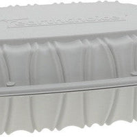 Pactiv Evergreen - 9 x 6 x 2.7" White, Vented MFPP Hinged Lid Container, 170/cs - YCNW0207