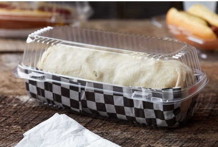 Pactiv Evergreen - 9.25" X 4.5" Clear SmartLock® Hinged Lid Hoagie Container, Pack of 250 - YCI810490000