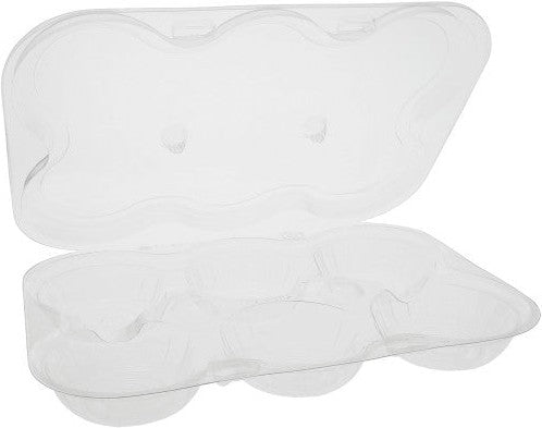 Pactiv Evergreen - 9.6 x 6.8 x 1.5” Clear, PET 6 Tart Hinged Lid Container, Pack of 250- TV0236P