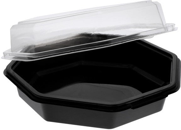 Pactiv Evergreen - Black Base Salad Take Out Container 6.3"x 5.3" x 1.3", Pack of 500 - TV0724