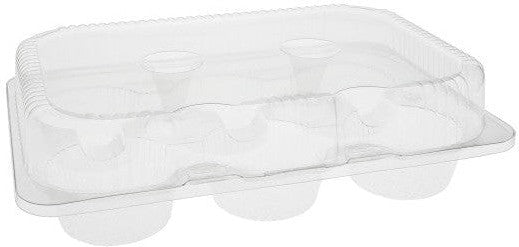 Pactiv Evergreen - Clear, PET 6 Muffin Container with Bar Locks, 220/cs - TV0117NP (Special Order Item)