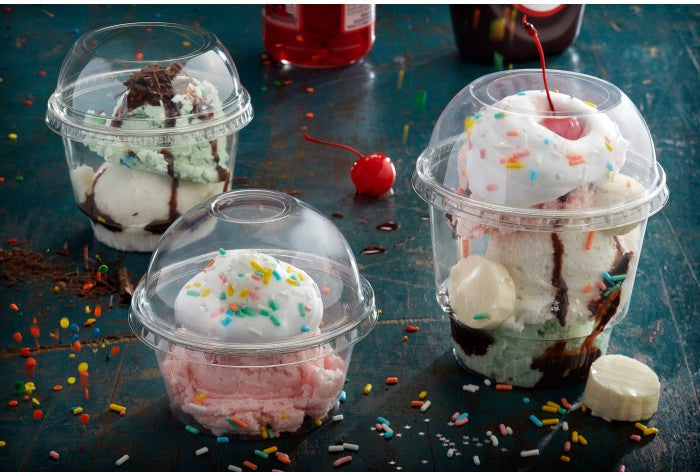 Pactiv Evergreen - Clear Recycled Plastic Dome Lid with Hole for "B" Size Cold Drink Cups, 900/cs - YPDL24C (Special Order Item)