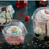 Pactiv Evergreen - Clear Recycled Plastic Dome Lid with Hole for "B" Size Cold Drink Cups, 900/cs - YPDL24C (Special Order Item)