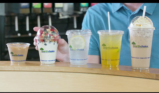 Pactiv Evergreen - Clear Recycled Plastic Dome Lid with Hole for "B" Size Cold Drink Cups, 900/cs - YPDL24C (Special Order Item)