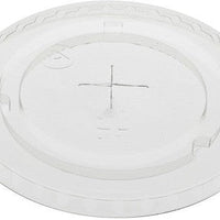 Pactiv Evergreen - Clear, Recycled Plastic Flat Lid with Straw Slot for "A" Size Cold Drink Cups, 1020/cs - YLP20C (Special Order Item)