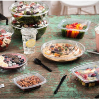 Pactiv Evergreen - Clear, Recycled Plastic Flat Lid with Straw Slot for "A" Size Cold Drink Cups, 900/cs - YPDL20C (Special Order Item)