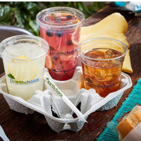 Pactiv Evergreen - Clear Recycled Plastic Flat Lid with Straw Slot for "B" Size Cold Drink Cups, 1020/cs - YLP24C (Special Order Item)