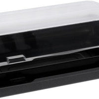 Pactiv Evergreen - Clear View Plastic Hinged Lid Snack Box Container SmartLock Black Base & Clear Lid 8" x 5" 24 Oz Shallow, 200/Cs - YEH896120000 (Special Order Item)