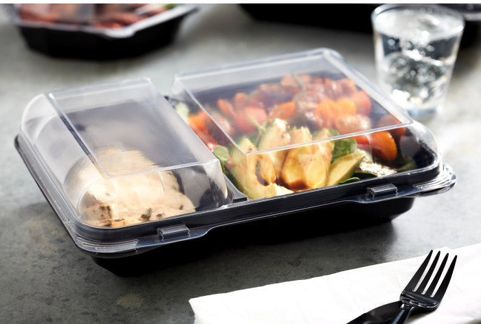 Pactiv Evergreen - ClearView SmartLock OPS Snackbox 10.75" x 8" x 3.25" 2 Compartment, 100/Cs - YEH891120000 (Special Order Item)