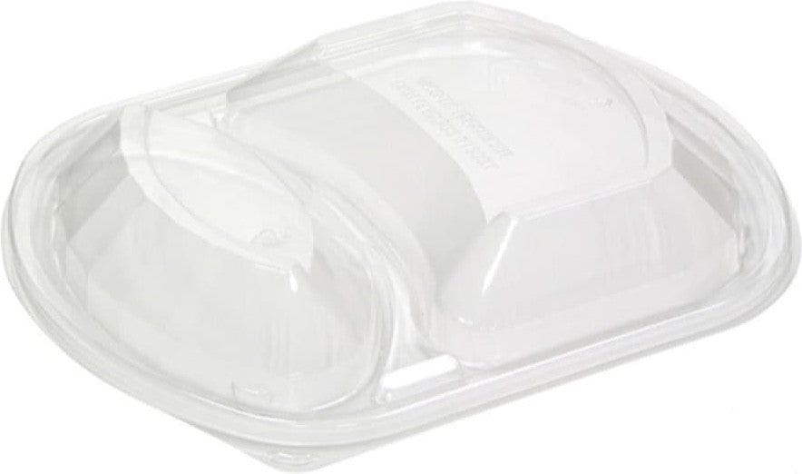 Pactiv Evergreen - Clearview Mealmaster 9" X 8" Anti-Fog Large 2 Compartment Dome Lid, 250/Cs - YCN8467H00D0