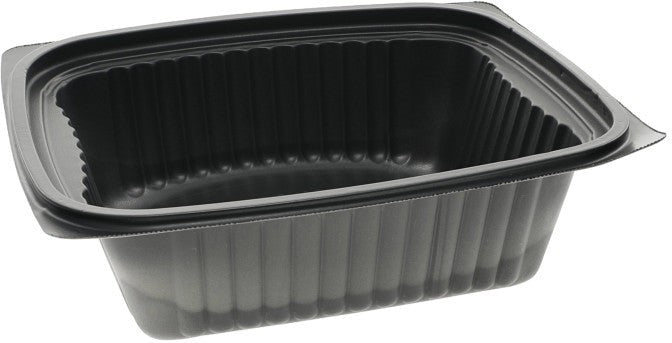 Pactiv Evergreen - Clearview Micromax 24 Oz Black Microwavable Deli Container Base , Pack of 250- YCN850240000