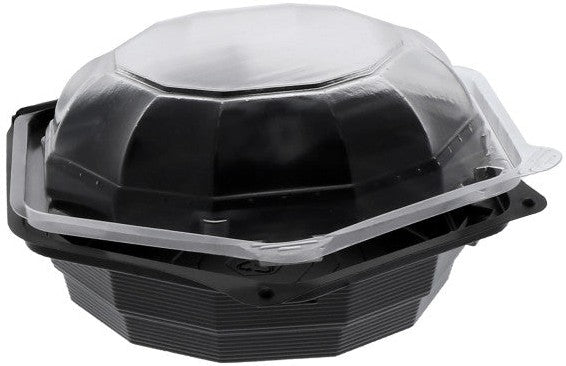 Pactiv Evergreen - Dual Color 6" Hinged Lid Hexagon Container, 120/Cs - EH8-9160