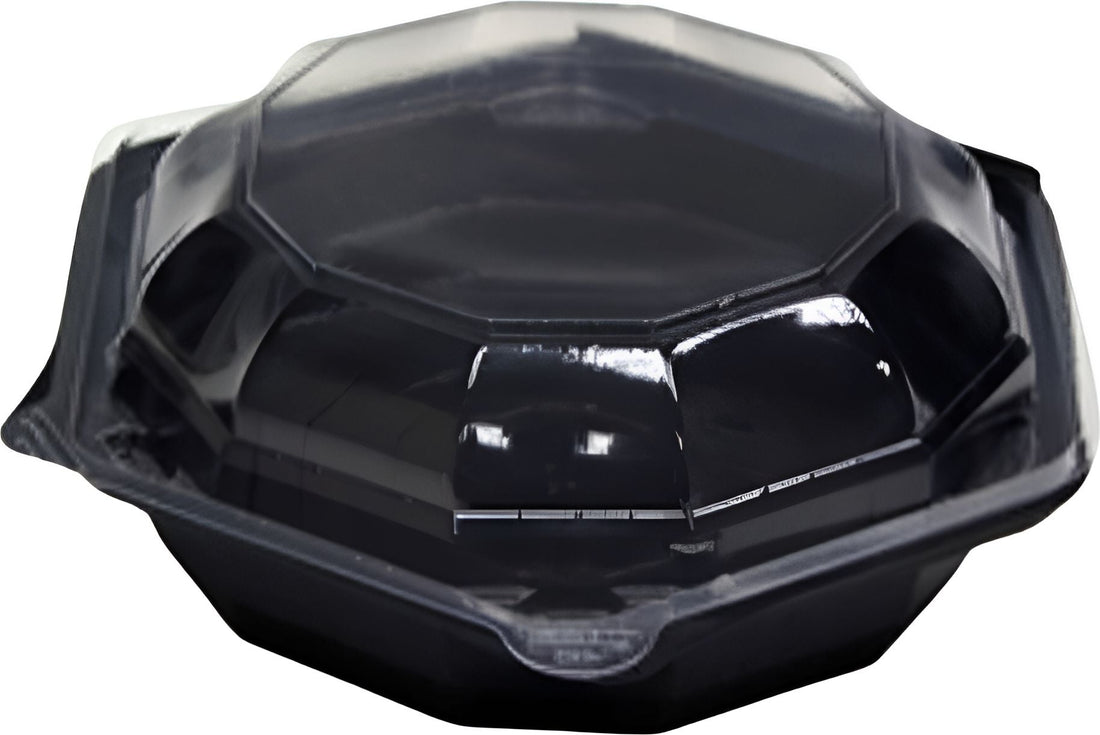 Pactiv Evergreen - Dual Color 6" Hinged Lid Hexagon Container, 120/Cs - EH8-9160