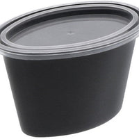 Pactiv Evergreen - Ellipso® 4 oz. Black Microwavable Portion Cup and Lid Combo, 500 Per Case - E504B