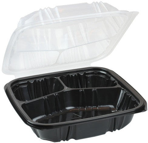 Pactiv Evergreen - Microwavable Three-Compartment Hinged Container, 150/Cs - DC858330B000