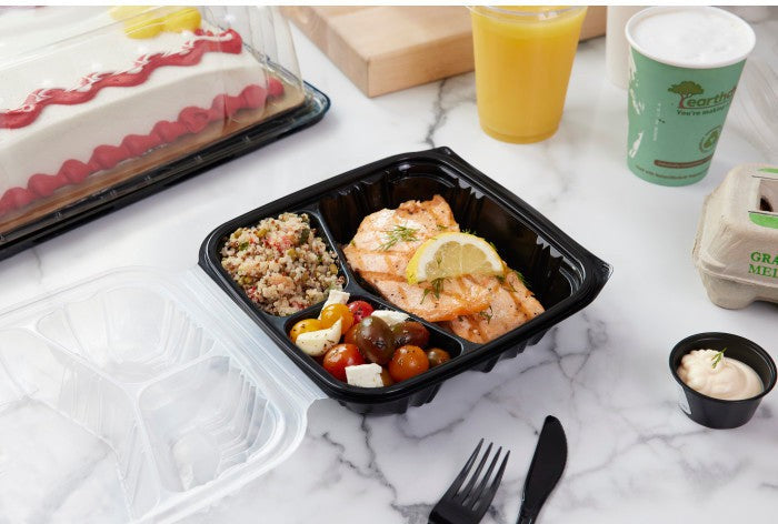 Pactiv Evergreen - Microwavable Three-Compartment Hinged Container, 150/Cs - DC858330B000