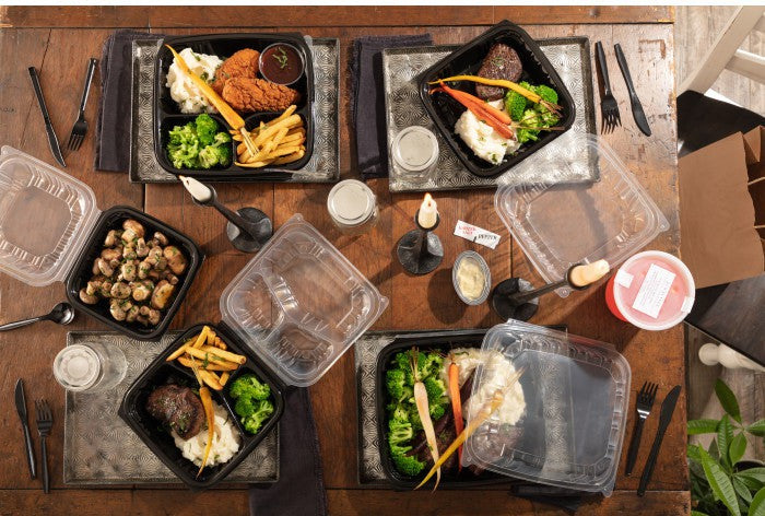 Pactiv Evergreen - Microwavable Three-Compartment Hinged Container, 150/Cs - DC858330B000