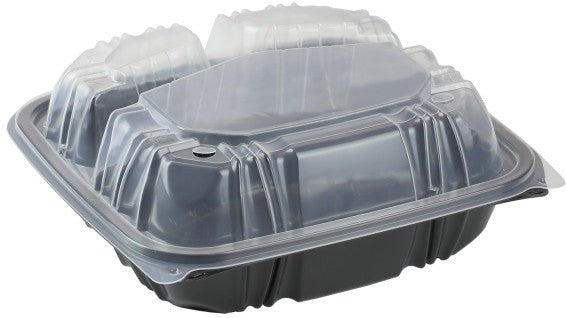 Pactiv Evergreen - Microwavable Three-Compartment Hinged Container, 150/Cs - DC858330B000