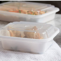 Pactiv Evergreen - VERSAtainer 12 Oz White/Clear Rectangular PP Container and Lid, Pack of 150 - NC818