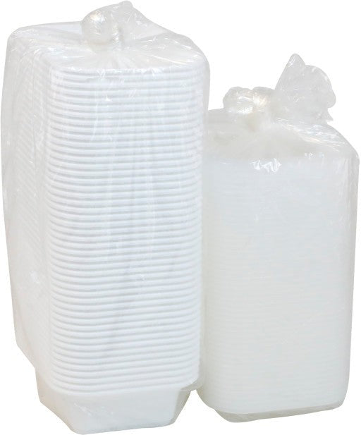 Pactiv Evergreen - VERSAtainer 12 Oz White/Clear Rectangular PP Container and Lid, Pack of 150 - NC818