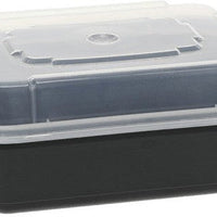 Pactiv Evergreen - VERSAtainer 12 oz. Black/Clear Rectangular PP Container and Lid, Pack of 150 - NC818B