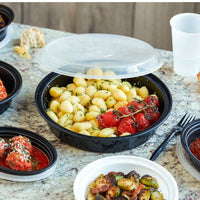 Pactiv Evergreen - VERSAtainer 16 oz. Black/Clear Rectangular PP Container and Lid, Pack of 150 - NC718B