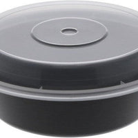 Pactiv Evergreen - VERSAtainer 16 oz. Black/Clear Rectangular PP Container and Lid, Pack of 150 - NC718B
