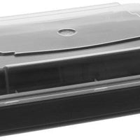 Pactiv Evergreen - VERSAtainer 16 oz. Black/Clear Rectangular PP Container and Lid, Pack of 150 - NC8168B