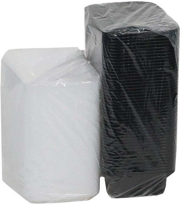 Pactiv Evergreen - VERSAtainer 24 oz. Black/Clear Rectangular PP Container and Lid, Pack of 150 - NC838B