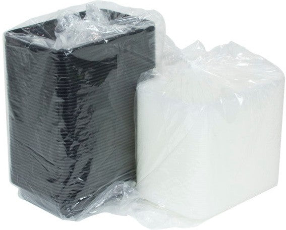 Pactiv Evergreen - VERSAtainer 28 oz. Black/Clear Rectangular PP Container and Lid, Pack of 150 - NC868B