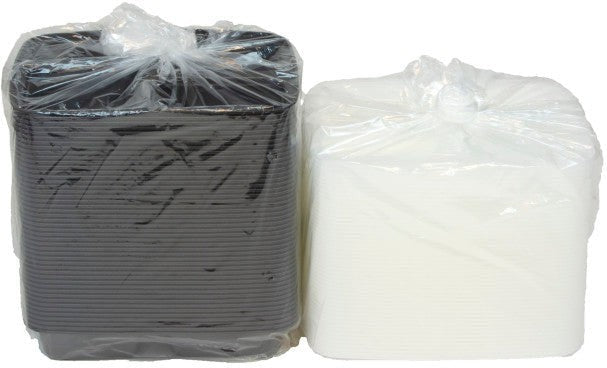 Pactiv Evergreen - VERSAtainer 32 Oz Black/Clear 3-Compartment Rectangular PP Container and Lid, Pack of 150 - NC333B