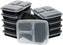 Pactiv Evergreen - VERSAtainer 32 Oz Black/Clear 3-Compartment Rectangular PP Container and Lid, Pack of 150 - NC333B