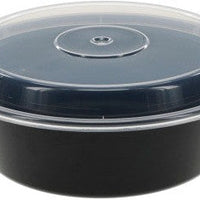 Pactiv Evergreen - VERSAtainer 32 Oz Black/Clear Round PP Container and Lid, Pack of 150cs - NC729B