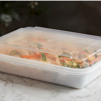 Pactiv Evergreen - VERSAtainer 38 oz. White/Clear Rectangular PP Container and Lid, Pack of 150cs - NC888