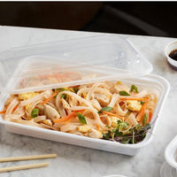 Pactiv Evergreen - VERSAtainer 38 oz. White/Clear Rectangular PP Container and Lid, Pack of 150cs - NC888