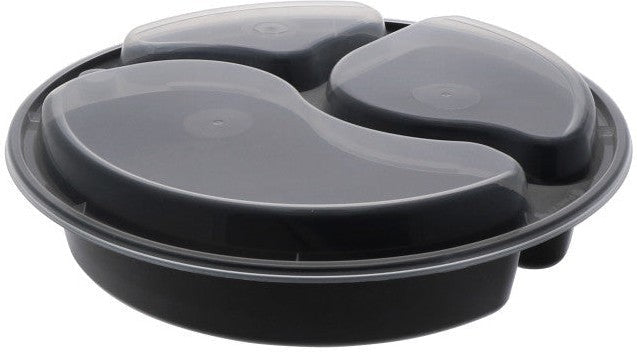 Pactiv Evergreen - VERSAtainer 39 oz. Black/Clear Rectangular PP Container and Lid, Pack of 150 - NC9388B