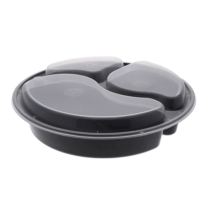 Pactiv Evergreen - VERSAtainer 39 oz. Black/Clear Rectangular PP Container and Lid, Pack of 150 - NC9388B