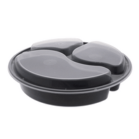 Pactiv Evergreen - VERSAtainer 39 oz. Black/Clear Rectangular PP Container and Lid, Pack of 150 - NC9388B