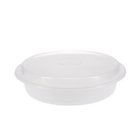 Pactiv Evergreen - VERSAtainer 48 oz. White/Clear Round PP Container and Lid, Pack of 150cs - NC948