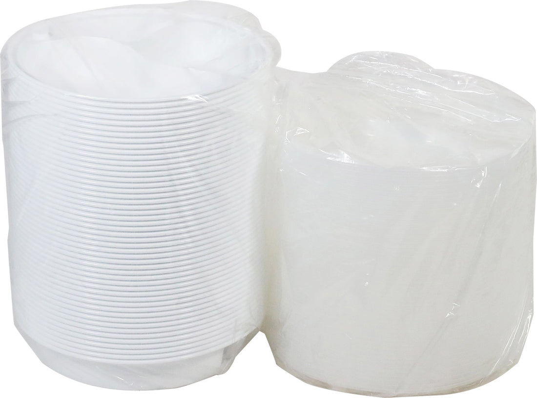 Pactiv Evergreen - VERSAtainer 48 oz. White/Clear Round PP Container and Lid, Pack of 150cs - NC948