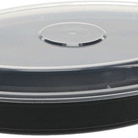 Pactiv Evergreen - VERSAtainer Oval 8 Oz Black Base with Clear Dome Microwavable Takeout Container And Lid Combo, Pack of 150 - OC08B